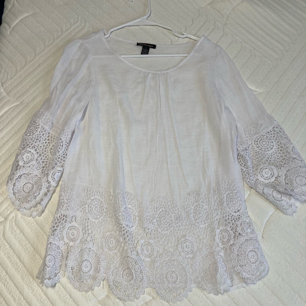 Chic White Crochet Blouse